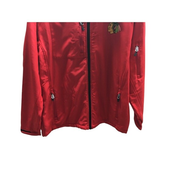 NHL Jacket Men's Size Large Red Black Hawks Sweatshirt Full Zip - Picture 4 of 8